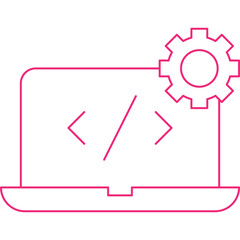 Custom Coding icon single vector illustration