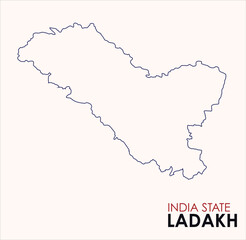 Map of Ladakh, Map of Ladakh with Indian Map, Ladakh state of  India Vector Illustration.
