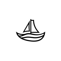Boat icon. Sailboat icon silhouette