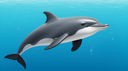 Fototapeta premium Flat harbour porpoise dolphin. Vector illustration