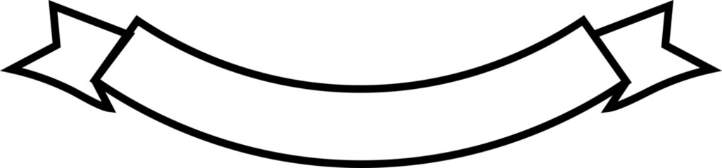 Ribbon banner bow icon. Decoration flat and line vector  isolated on transparent background. Element symbol for award, gift, flag, frame, poster, promotion, art, modern and more