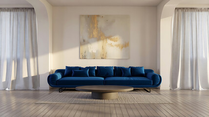 a 3d rendering of a living room interior