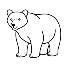 Naklejka premium bear line art vector on white background