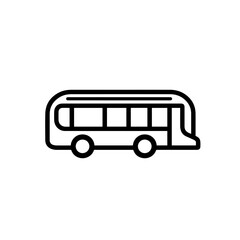 Schoolbus outline icon. Vector thin line illustration of a school bus or public transport