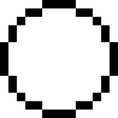 Pixel circle. Pixel art circle shape. Pixelated 