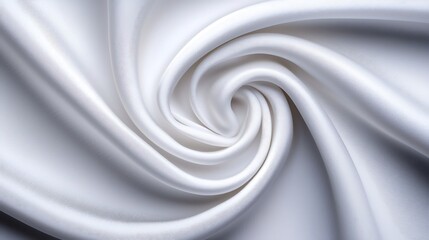 Elegant White Fabric Swirl Texture: Luxurious Textile Background with Soft Drapes and Delicate Light Reflections, for Art Projects.