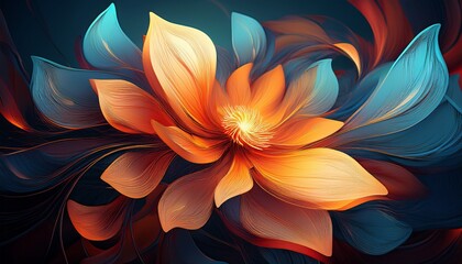 abstract flower illustration with flowing petals