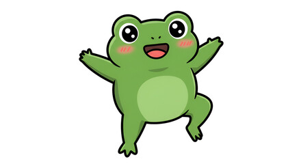 Naklejka premium Happy Frog Jumping – No Background