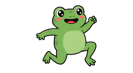 Happy Frog Jumping &ndash; No Background