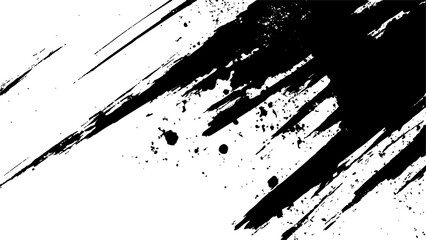 Abstract grunge texture of black paint. A layer for use in design. Vector brush grunge texture Rough Black Scratches splatter grunge distressed white transparent background