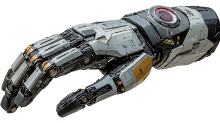 Intricate Mechanical Hand Isolated Against Dark Backdrop Representing Futuristic Tech