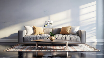 a 3d rendering of a living room interior