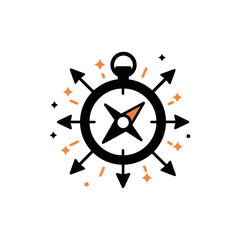 Magic Compass with Glowing Arrows Representing Enchanted Navigation