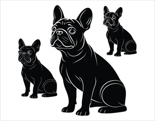 Fototapeta premium Layered French Bulldog Silhouette for Crafts