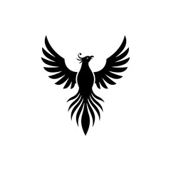 Phoenix with Wings Spread Wide Symbolizing Rebirth and Fantasy