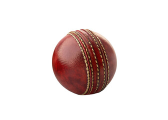 Red Cricket Ball with Stitching Transparent PNG Image Isolated on White Background