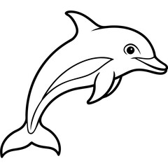 Minimalist Dolphin Line Art Vector
