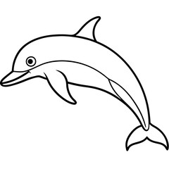Minimalist Dolphin Line Art Vector