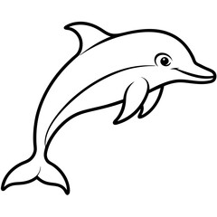 Minimalist Dolphin Line Art Vector