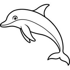 Minimalist Dolphin Line Art Vector