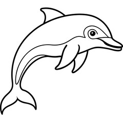 Minimalist Dolphin Line Art Vector