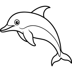 Minimalist Dolphin Line Art Vector