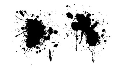 Black color splash, explosion transparent white background. Abstract black watercolor paint splash background. black splash isolated on white background.	