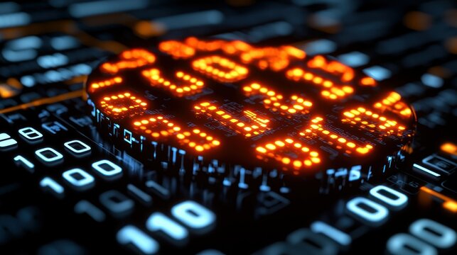 Binary Code Disk: Futuristic Digital Data Storage