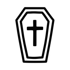 Obraz premium Coffin with Cross Symbolizing Death and Grief 