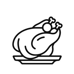 Fototapeta premium Roasted chicken illustration on a serving plate 