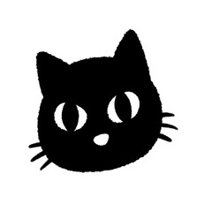 black cat png doodle element cute education design art and decorate handwrite kwaii outline