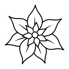 Black and white vector flower illustration with floral design elements