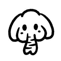 elephant png doodle element cute education design art and decorate handwrite kwaii outline