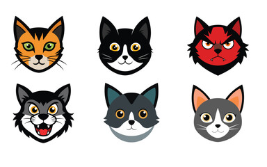 Obraz premium A Cat face vector art design illustrator on white background