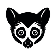 lemur face silhouette on a white background