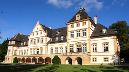 Fototapeta premium Exterior view of the Wahnfried, villa of Wagner in Bayreuth, Bavaria
