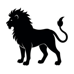 lion silhouette on a white background