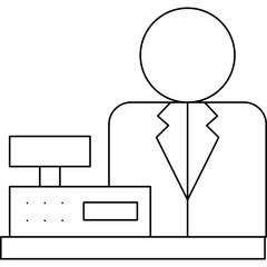 Cashier single icon vector illustration