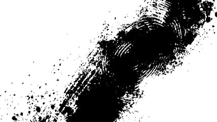 Vector black fingerprint grunge. Abstract fingerprint design with a grunge texture, Vector white and black fingerprint texture. Black fingerprint on white Transparent background.	