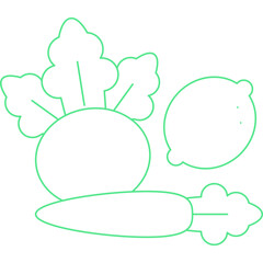 Vegetables single vector icon illustration