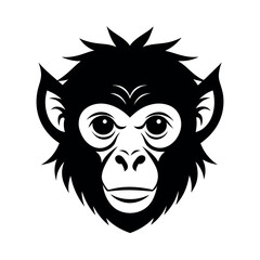monkey face silhouette on a white background