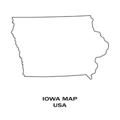 Map of Lowa, Map of Lowa USA States, Lowa state of USA Vector Illustration.

