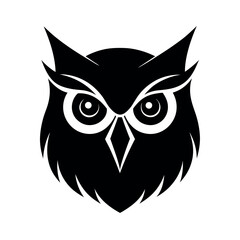owl face silhouette on a white background