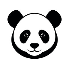 Fototapeta premium panda face silhouette on a white background