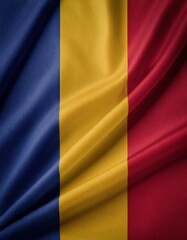 Naklejka premium Close-up of a wavy chad flag with textured fabric