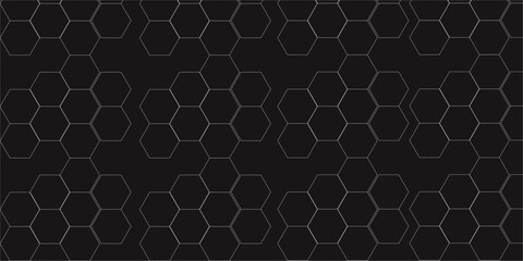 Abstract  honeycomb white and black ideas for your design banners , book, Website work, stripes,3D Futuristic hexagonal geometric hexagon print texture  banner panorama mosaic black background.