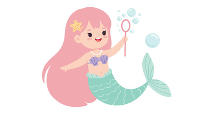 Cute girl transforming into butterfly with vibrant colors in flat vector illustration