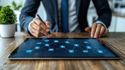 Digital Network Business Strategy on Tablet