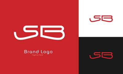 line style minimal letter logo using alphabets S and B