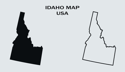 Map of Idaho, Map of Idaho USA States, Idaho state of USA Vector Illustration.
